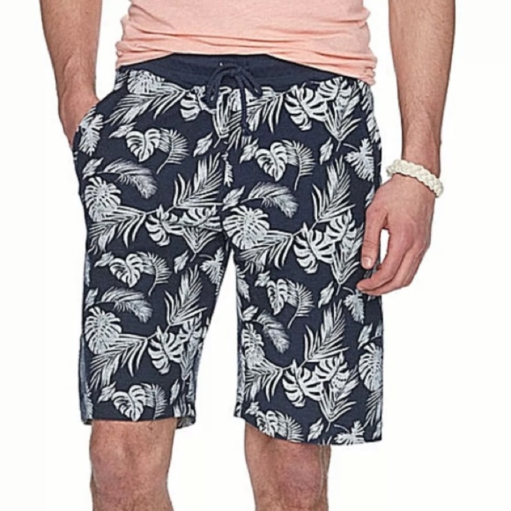 SALE❗️Navy Blue Tropical Drawstring Shorts